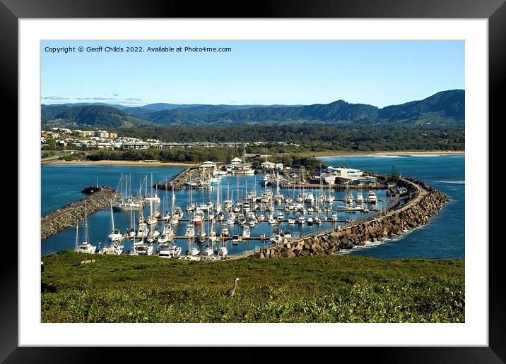  Coffs Harbour International Marina complex. Framed Mounted Print by Geoff Childs