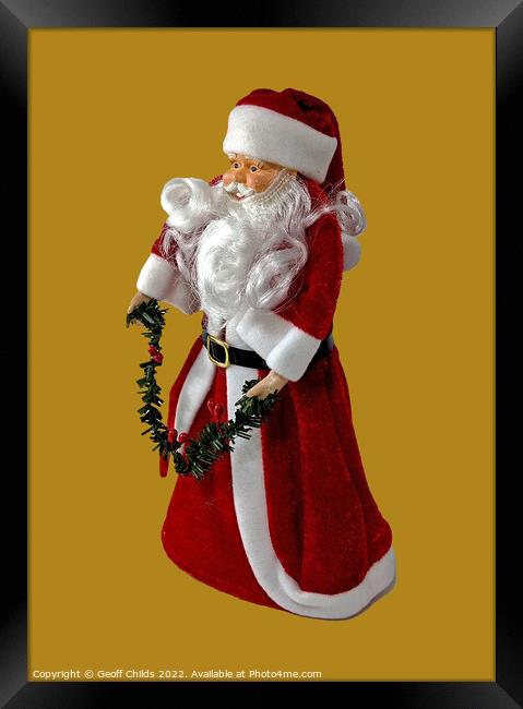 Xmas Theme image of a brightly coloured full length Santa Clause Framed Print by Geoff Childs