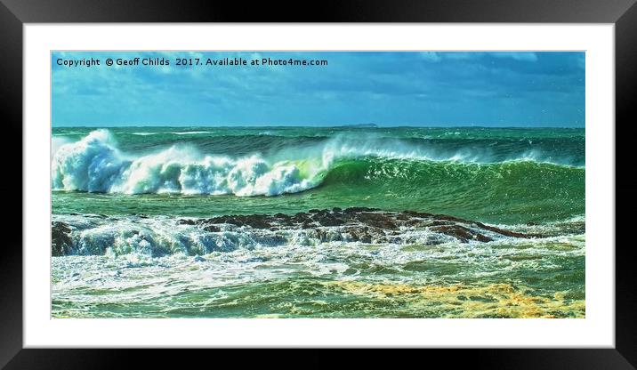 Breaking Surf Ocean Seascape. Framed Mounted Print by Geoff Childs