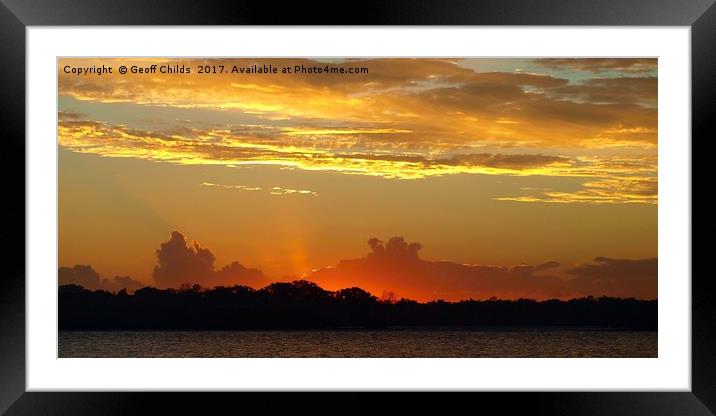 Multicolored Sunset Glow. Framed Mounted Print by Geoff Childs