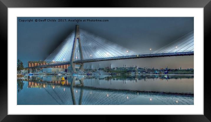   Anzac Bridge by Moonlight. Framed Mounted Print by Geoff Childs