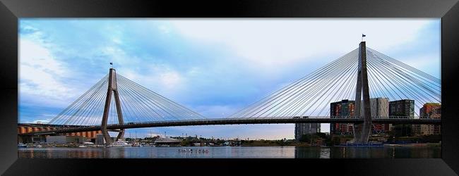 Anzac Bridge. Sydney. Framed Print by Geoff Childs