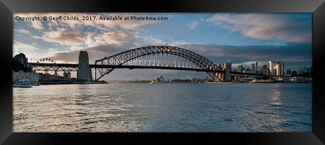 Sydney Harbour Bridge at sunrise Framed Print by Geoff Childs