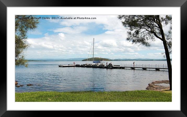 Murrays Beach Jetty, Lake Macquarie. Framed Mounted Print by Geoff Childs