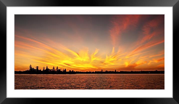  Ocean Sunrise with Water Reflections. Framed Mounted Print by Geoff Childs