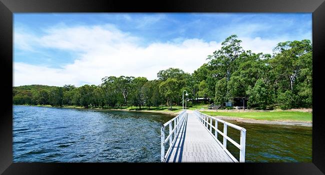 Waterfront Park and Lake Jetty Framed Print by Geoff Childs