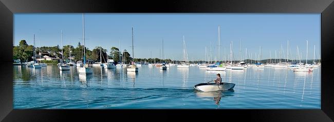  Water Yacht  Reflections. Framed Print by Geoff Childs