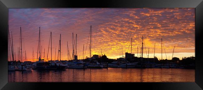 Orange Nautical Sunrise. Framed Print by Geoff Childs