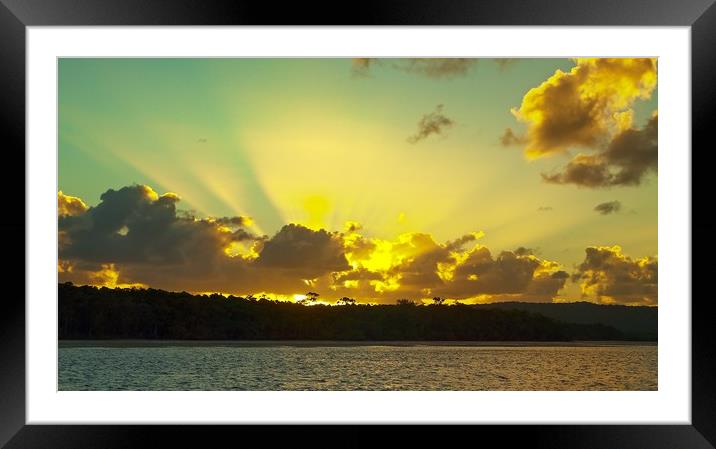  Golden rays sunrise seascape Australia Framed Mounted Print by Geoff Childs