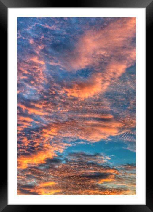 Magnificent orange cloud coastal sunrise view. Aus Framed Mounted Print by Geoff Childs