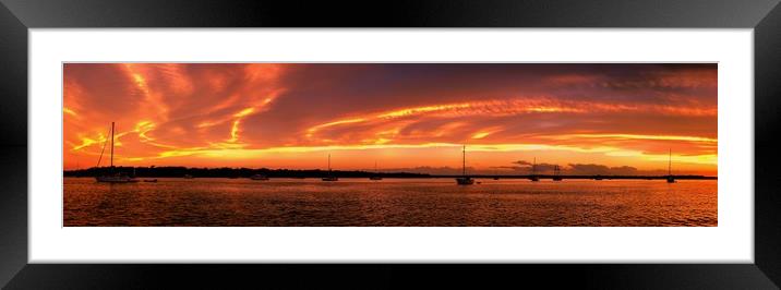 Golden sunrise seascape awesome panorama.  Framed Mounted Print by Geoff Childs