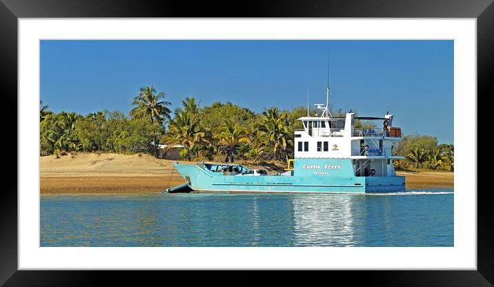 Transporter Ferry delivering goods to a tropical i Framed Mounted Print by Geoff Childs