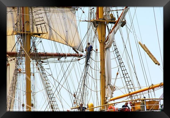  The Rigging tall ship Europa. Framed Print by Geoff Childs