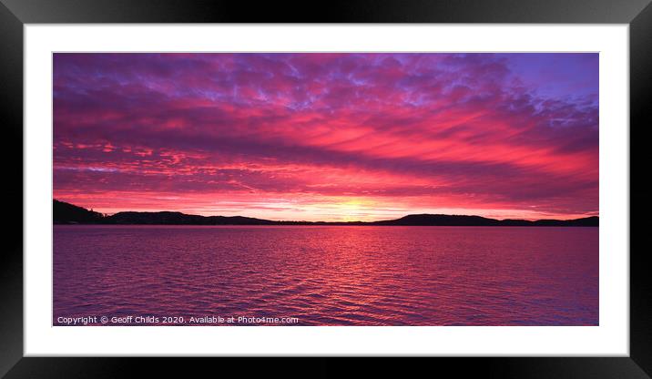 Magenta coloured altostratus cloudy Sunrise. Framed Mounted Print by Geoff Childs
