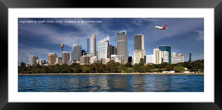 City skyline panorama, Sydney. Framed Mounted Print by Geoff Childs
