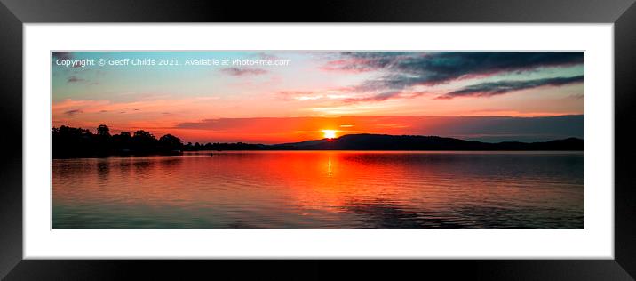 Red sunrise seascape reflections, Gosford. Framed Mounted Print by Geoff Childs