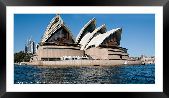 Sydney Opera House up close. Framed Mounted Print by Geoff Childs