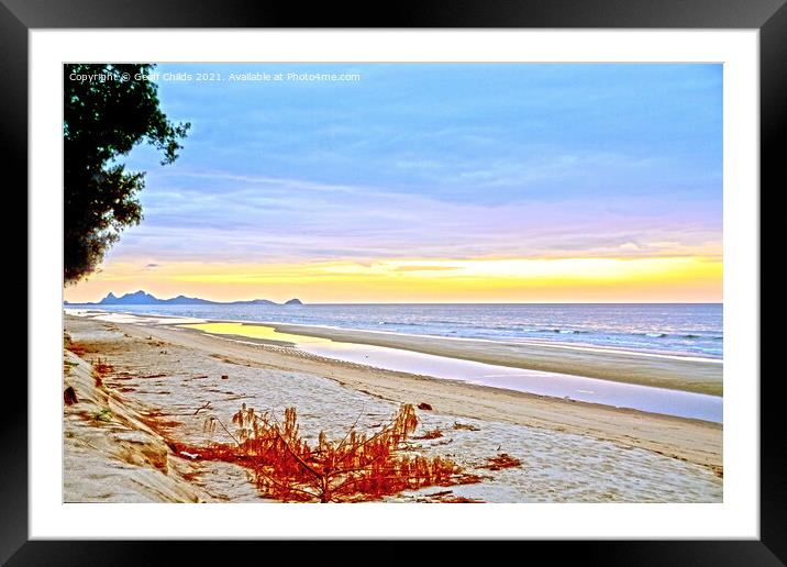  Sunny bright tropical sunrise seascape. Framed Mounted Print by Geoff Childs