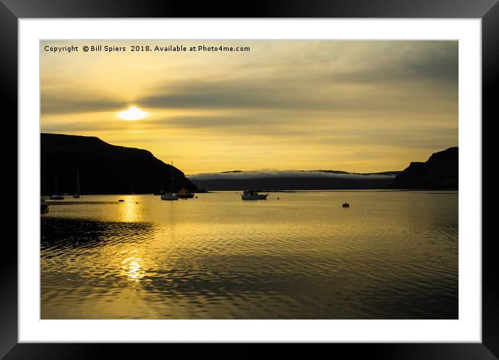 Portree Harbour Sunrise Framed Mounted Print by Bill Spiers