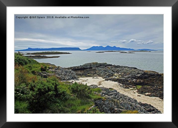 Isles of Eigg & Rum from The Road to the Isles Framed Mounted Print by Bill Spiers