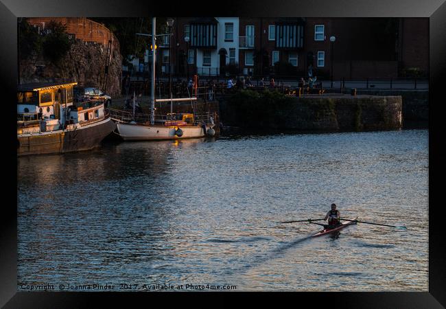 Lonely rower Framed Print by Joanna Pinder