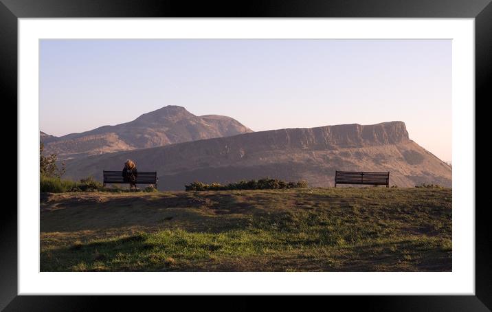 Viewing Arthur's Seat Framed Mounted Print by Lucia Chung