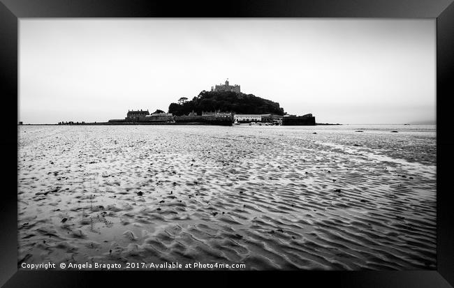 St. Michael's Mount b/w Framed Print by Angela Bragato