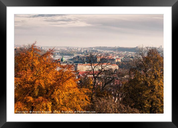 Prague in autumn Framed Mounted Print by Angela Bragato