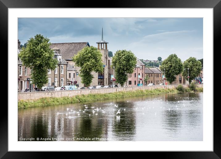 River Ness walk in Inverness, Scotland Framed Mounted Print by Angela Bragato