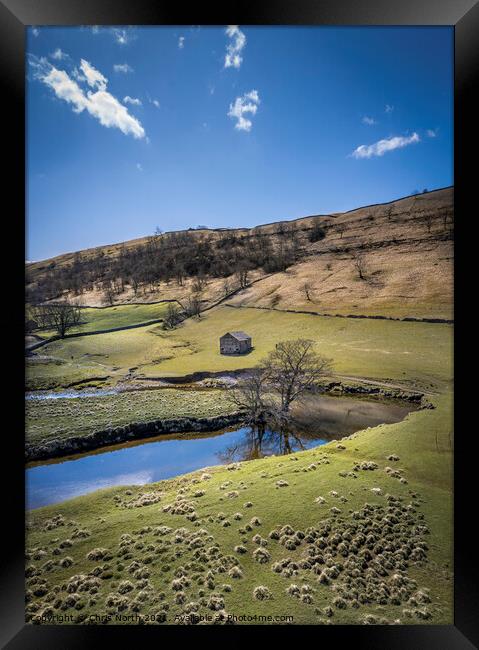 A bend in the river, Yorkshire Dales. Framed Print by Chris North
