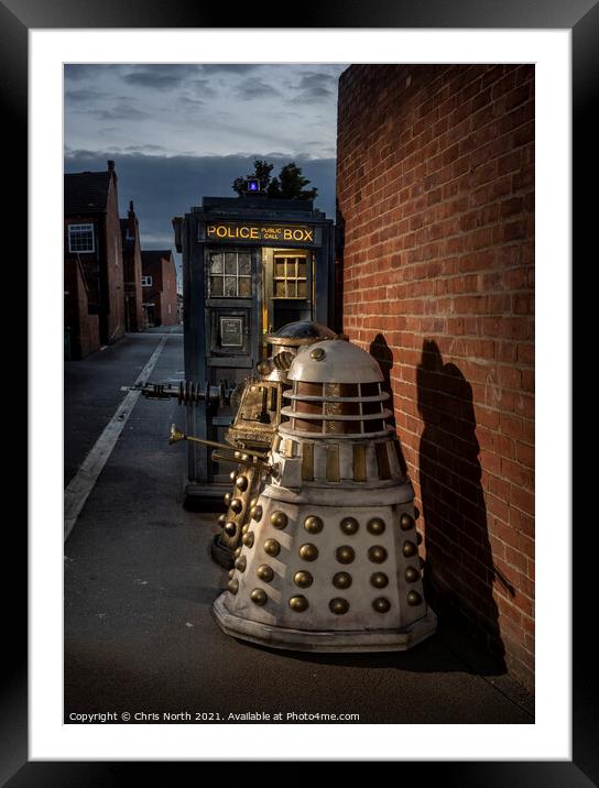 Dalek invasion of Planet Earth Framed Mounted Print by Chris North