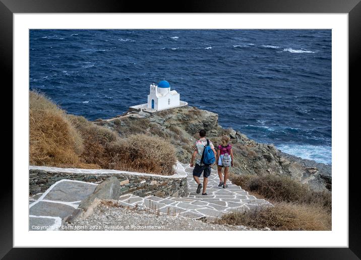 Chapel of the Seven Martyrs at Kastro, Sifnos Greek Islands. Framed Mounted Print by Chris North