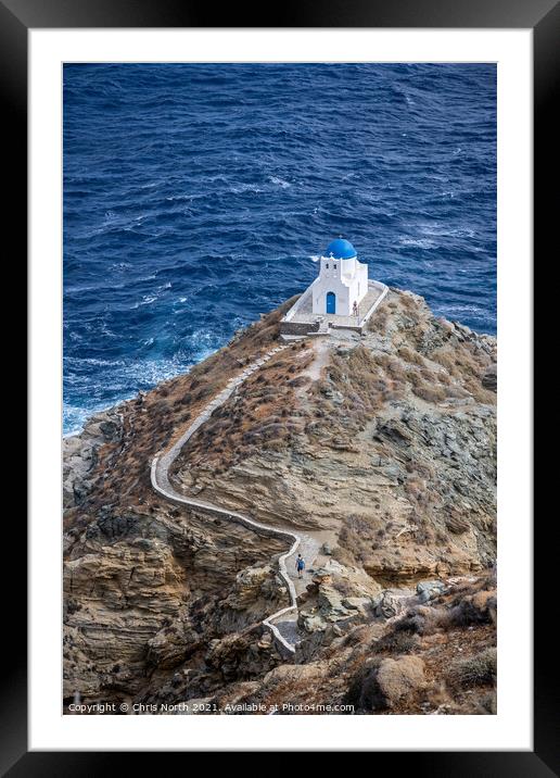 Chapel of the Seven Martyrs, Kastro, Sifnos Greek Islands. Framed Mounted Print by Chris North