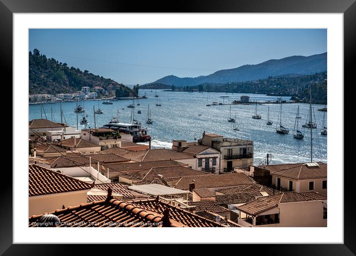 Poros rooftops. Framed Mounted Print by Chris North