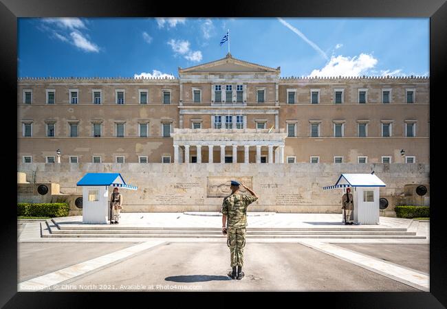 Monument of the Unknown Soldier in front of the Hellenic Parliam Framed Print by Chris North