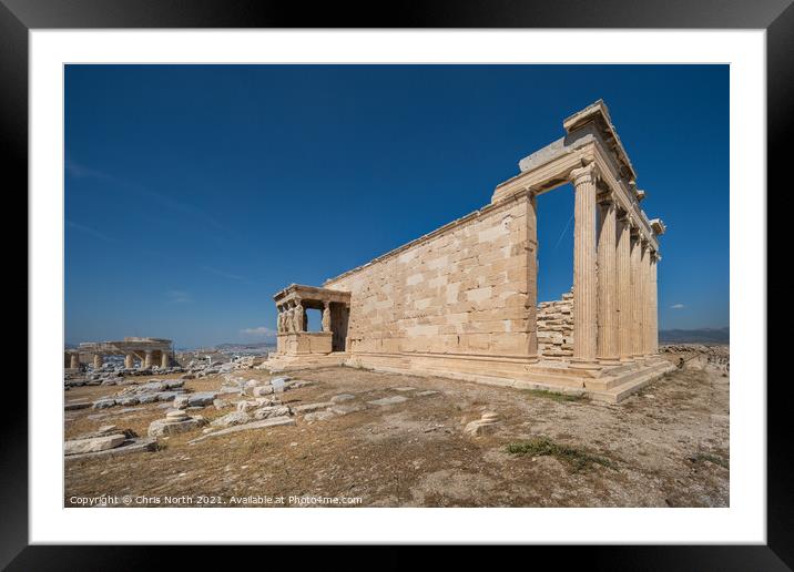 The Erechtejon at the Acropolis of Athens. Framed Mounted Print by Chris North