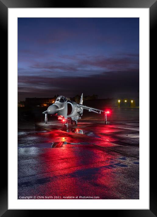 Sea Harrier Night Operations. Framed Mounted Print by Chris North