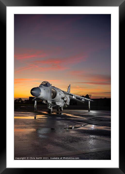 Night fighter at end of day. Framed Mounted Print by Chris North