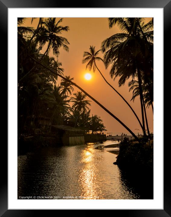 Goa Sunset. Framed Mounted Print by Chris North