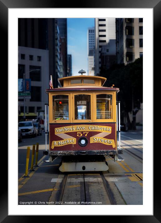 Trolley bus on California Street San Francisco., USA. Framed Mounted Print by Chris North