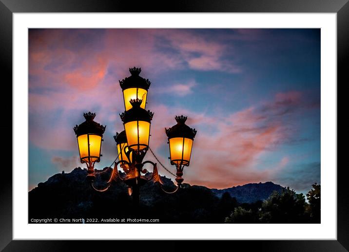 Night lights Framed Mounted Print by Chris North