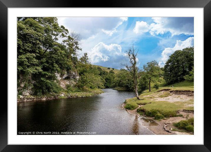 The river Wharfe above Burnsall  Framed Mounted Print by Chris North