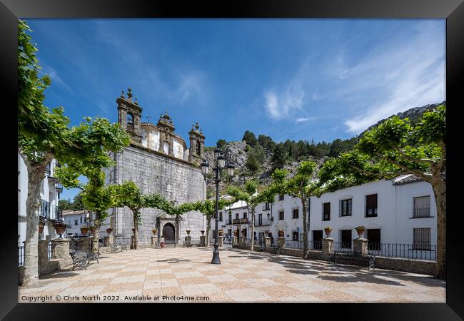 Grazalema Church and Plaza Espana Framed Print by Chris North