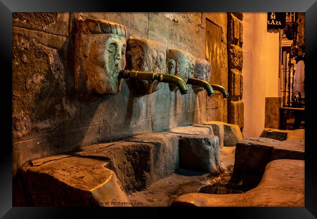 Ancient horse trough in Grazalema, Spain. Framed Print by Chris North