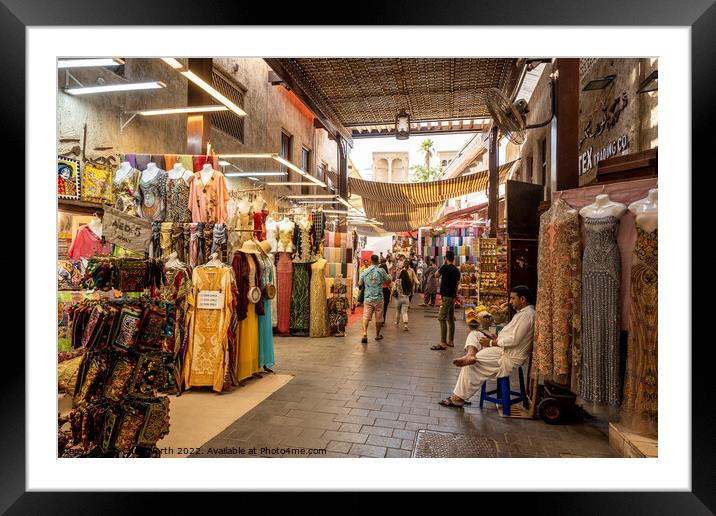 The old spice souk in downtown Dubai Framed Mounted Print by Chris North