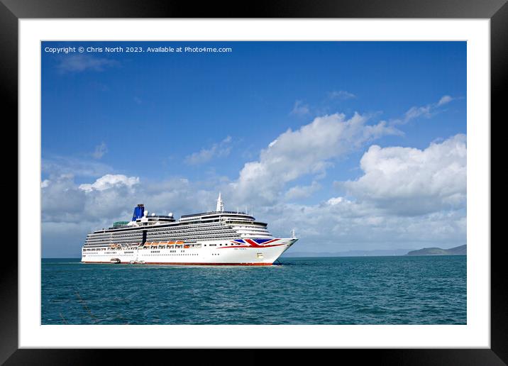 The P&O cruise liner Arcadia. Framed Mounted Print by Chris North