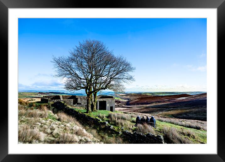 Top Withens, panoramic vista Framed Mounted Print by Chris North