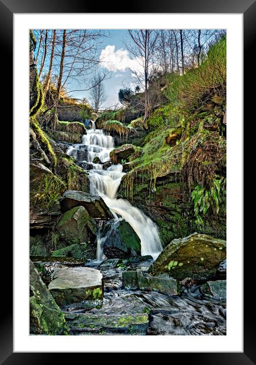 The Brontë waterfall on Harwoth moor. Framed Mounted Print by Chris North