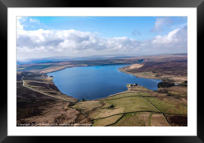 Grimwith reservoir. Framed Mounted Print by Chris North
