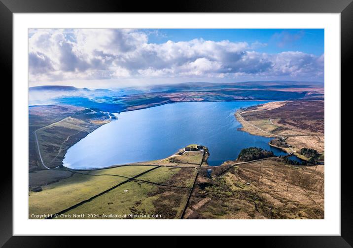 Grimwith reservoir. Framed Mounted Print by Chris North